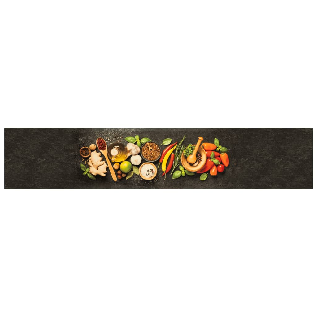 Vidaxx tapis de cuisine lavable imprimé à base de plantes 60x300 cm velours
