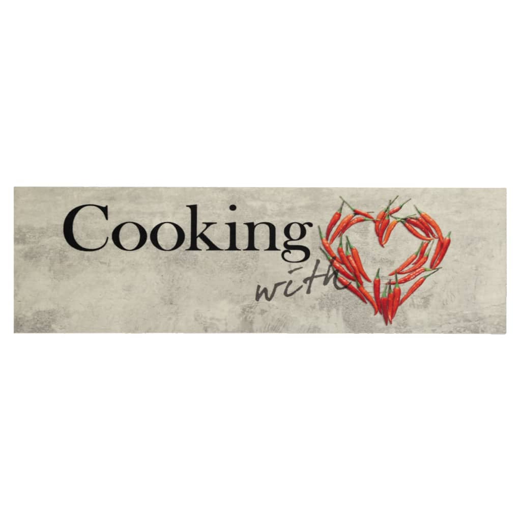 Vidaxx tapis de cuisine lavable texte poivre 45x150 cm velours