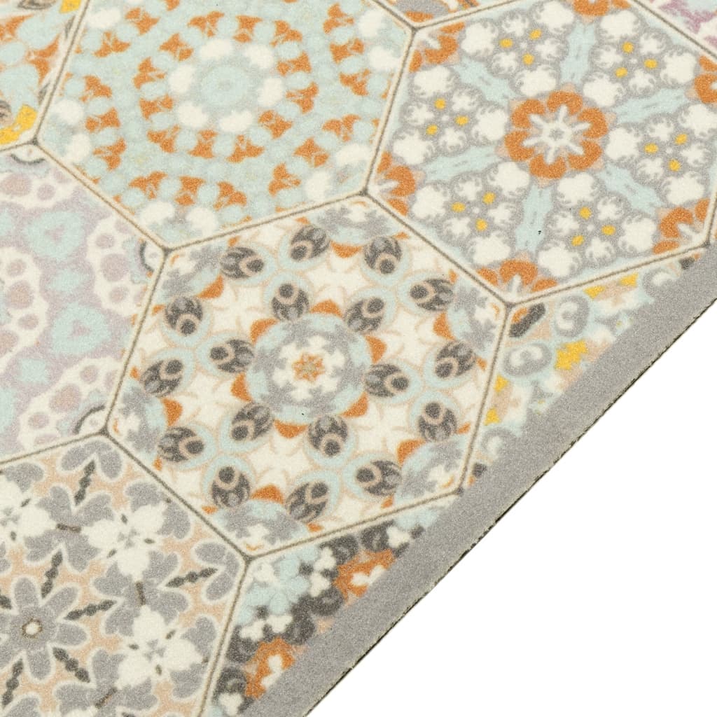 Vidaxx tapis de cuisine lavable hexagone imprimé pastel 45x150 cm velours