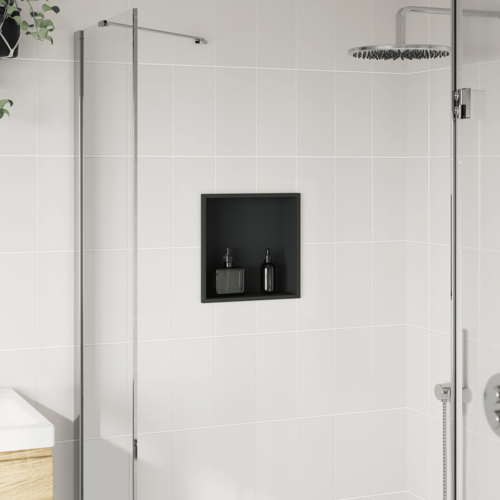 Vidaxx niche de douche 32x32x9 cm acier inoxydable noir mat