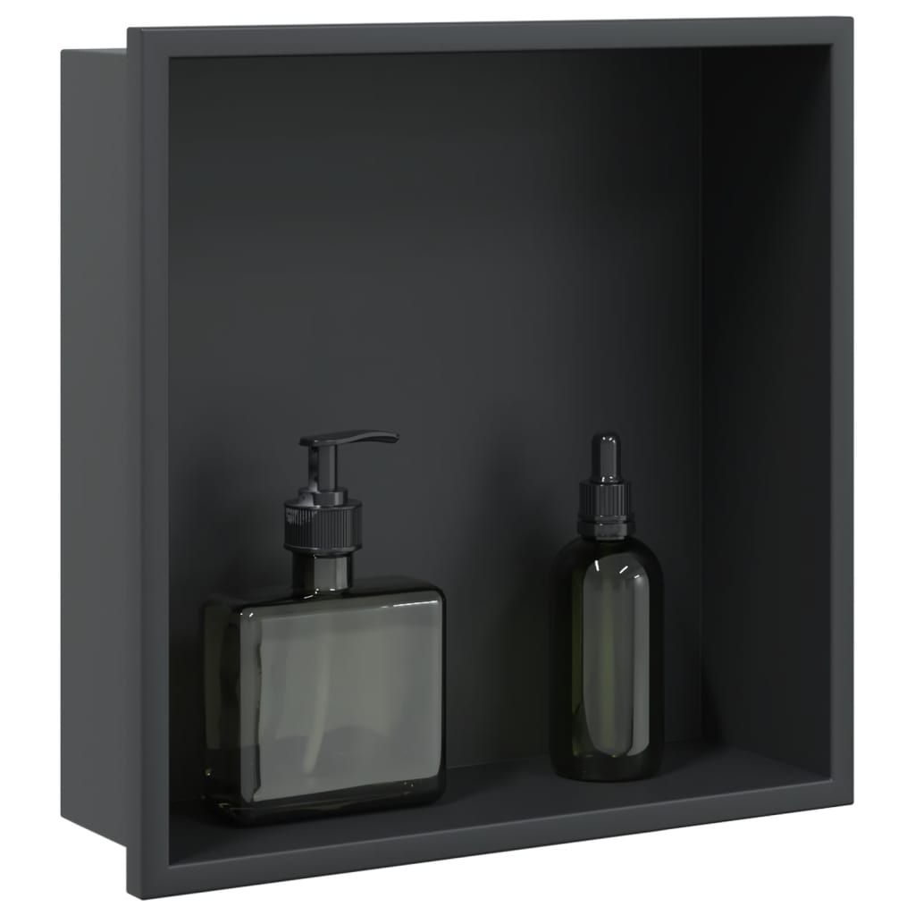 Vidaxx niche de douche 32x32x9 cm acier inoxydable noir mat