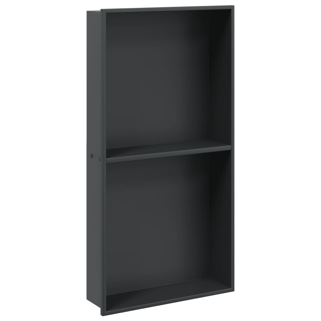 Vidaxx niche de douche 32x62x9 cm acier inoxydable noir mat