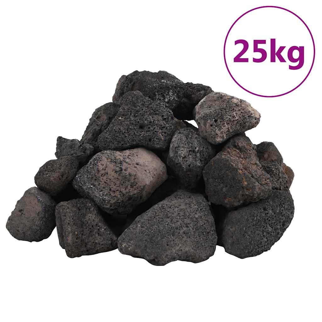 VidaXL pierres de lave 25 kg 5-8 cm noir