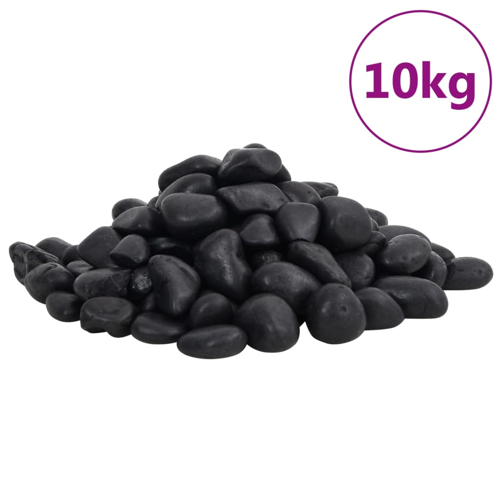 Vidaxl galets polis 2-5 cm 10 kg noir