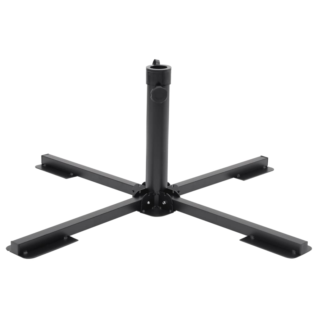 Vidaxl pied de parasol pliable pour mât ø38 48 mm acier noir brillant
