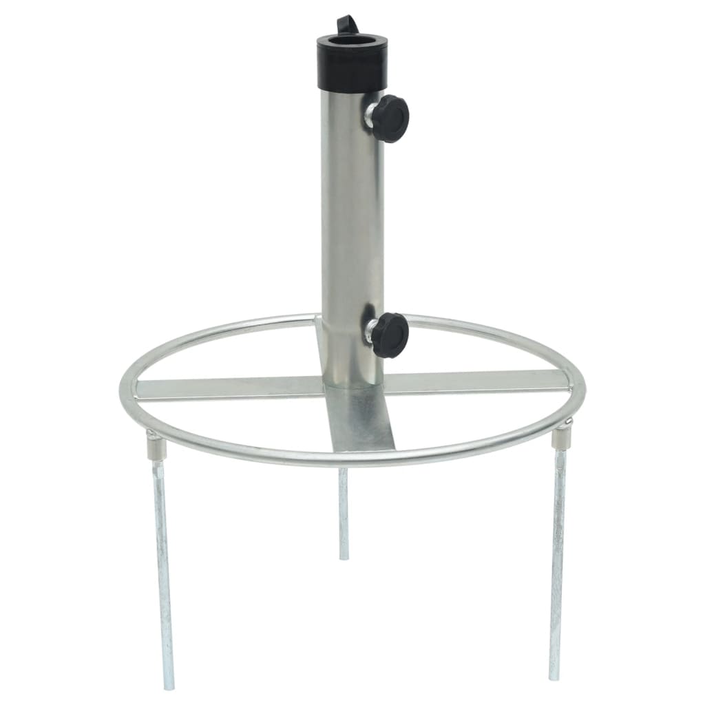 VidaXL Base de parasol avec piquets pour Ø38 48 mm acier couleur argent