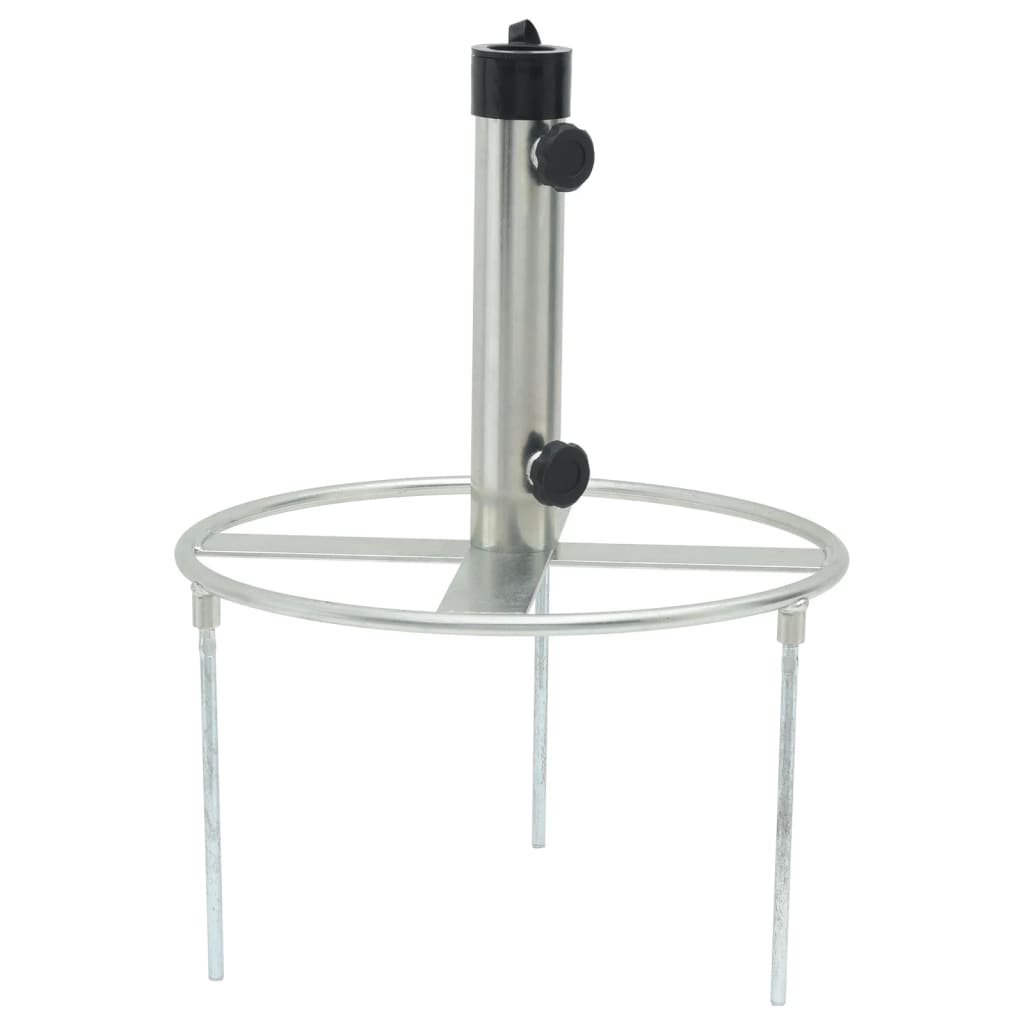VidaXL Base de parasol avec piquets pour Ø38 48 mm acier couleur argent