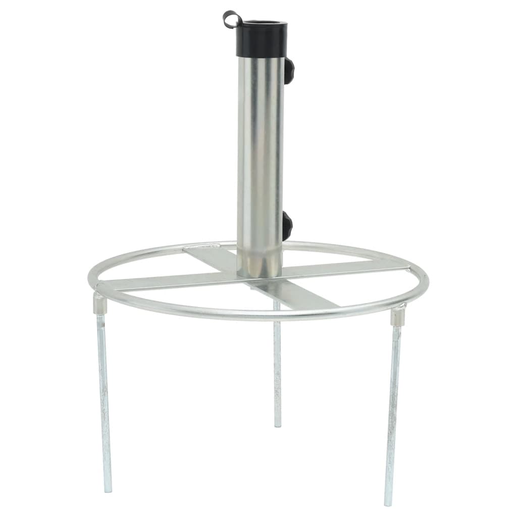 VidaXL Base de parasol avec piquets pour Ø38 48 mm acier couleur argent