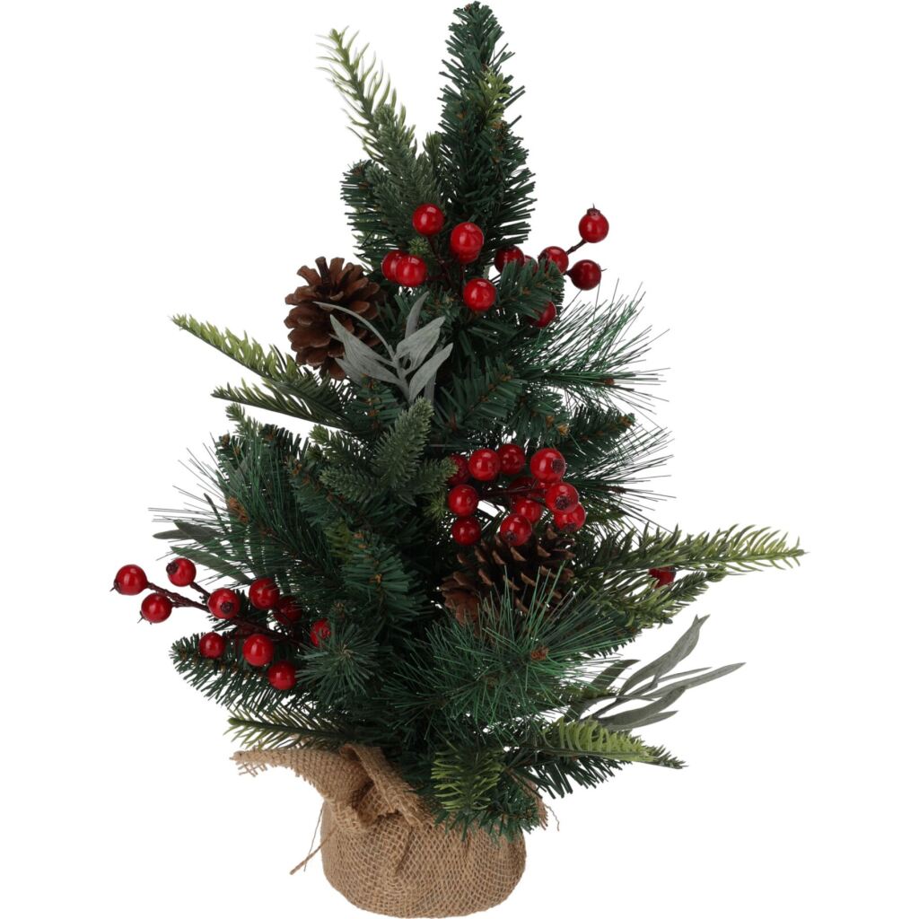 Autres marques décoration sapin de Noël artificiel 45 cm vert rouge