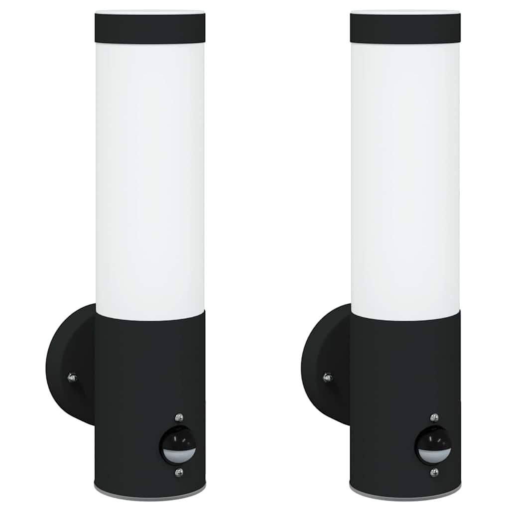 Vidaxx applique d'extérieur 2 pcs noir 12 x 8,5 x 29 cm