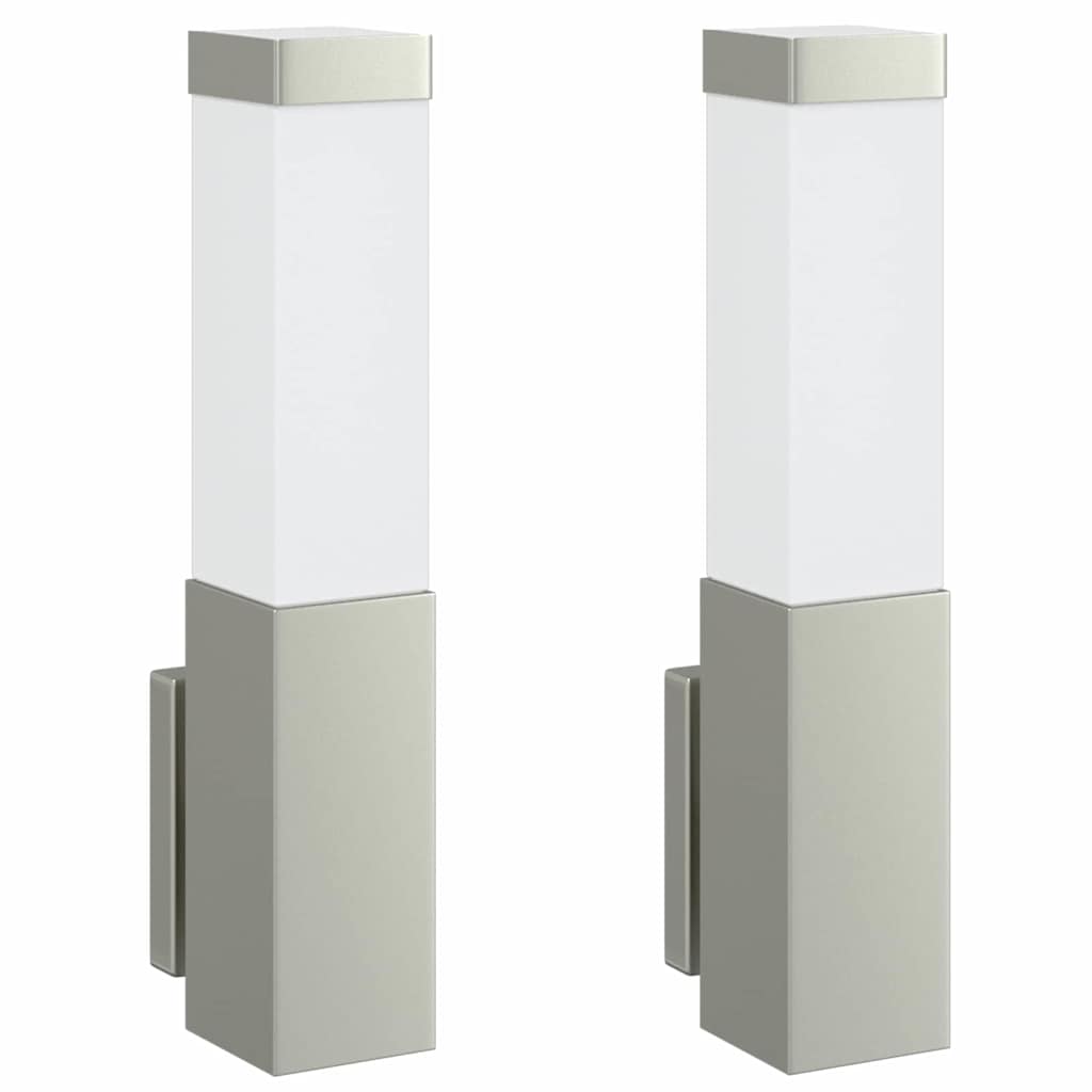 Vidaxx applique d'extérieur 2 pcs argent 10,5 x 6 x 33 cm