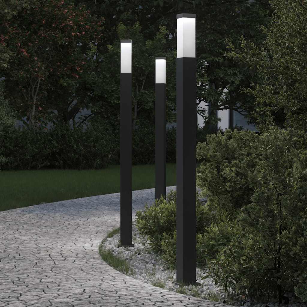 VidaXL borne d'éclairage 3 pièces 110 cm noir IP44