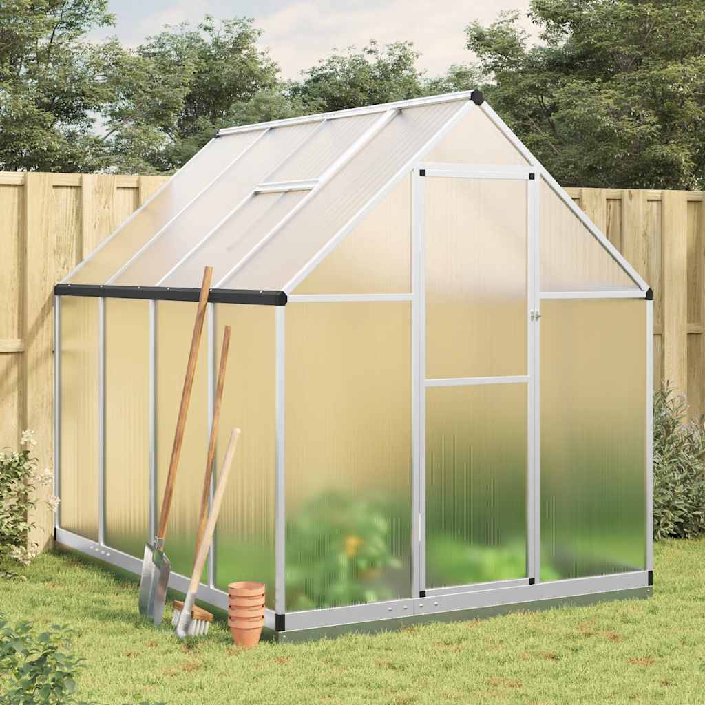 VidaXL Serre de jardin avec cadre de base 224x169x202 cm aluminium argent