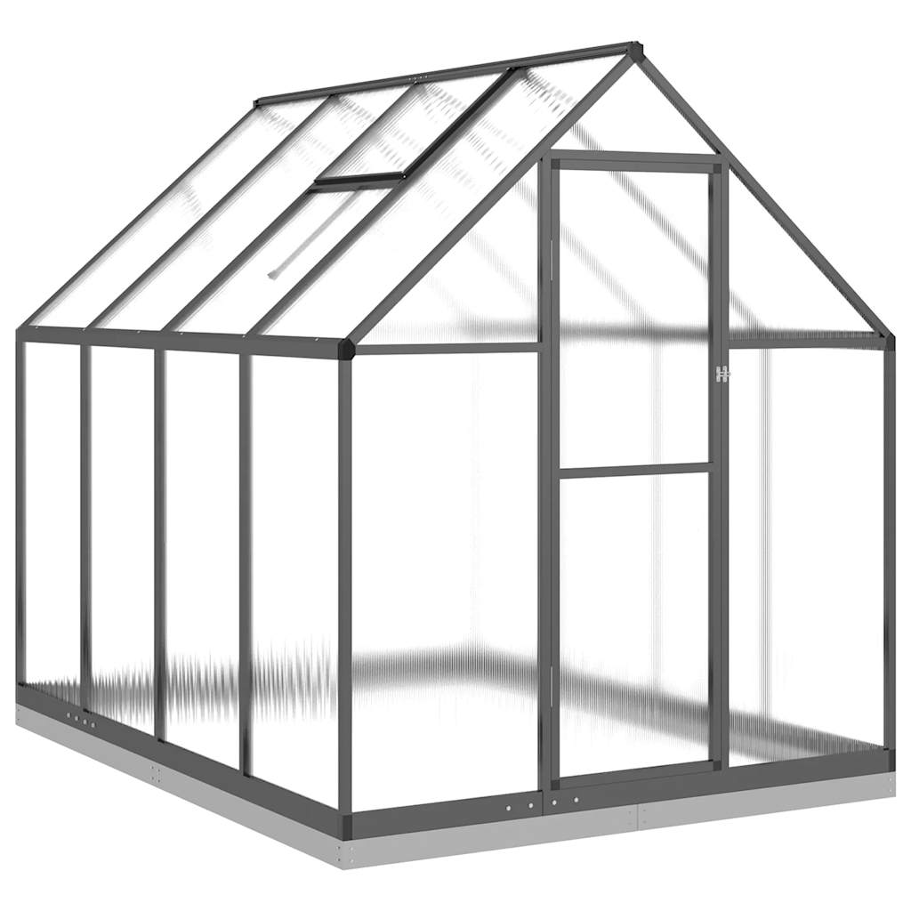 VidaXL Serre de jardin avec cadre de base 224x169x202 cm aluminium couleur anthracite