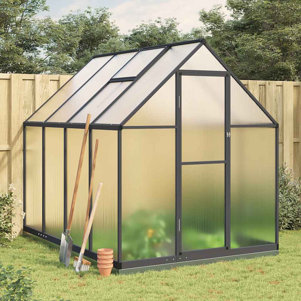 VidaXL Serre de jardin avec cadre de base 224x169x202 cm aluminium couleur anthracite
