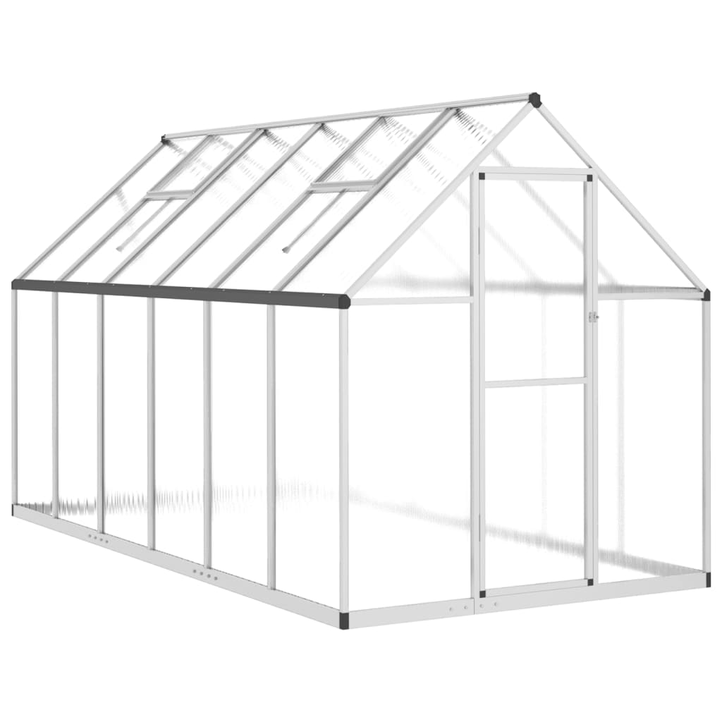 VidaXL Serre de jardin avec cadre de base 334x169x195 cm aluminium couleur argent