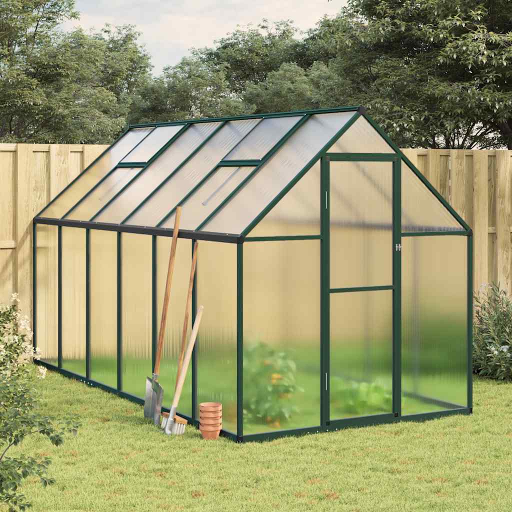 VidaXL Serre de jardin avec cadre de base 334x169x195 cm aluminium vert