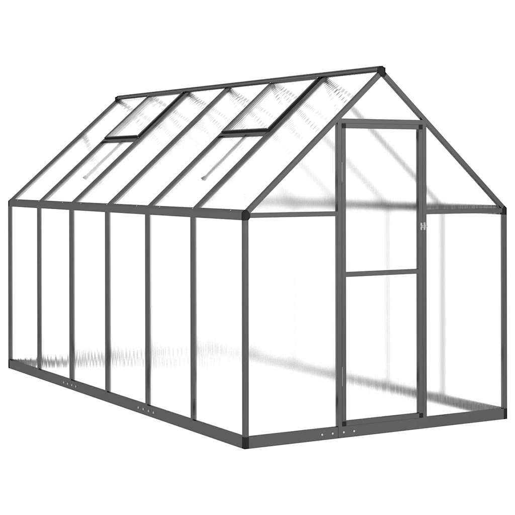 VidaXL Serre de jardin avec cadre de base 334x169x195 cm aluminium couleur anthracite