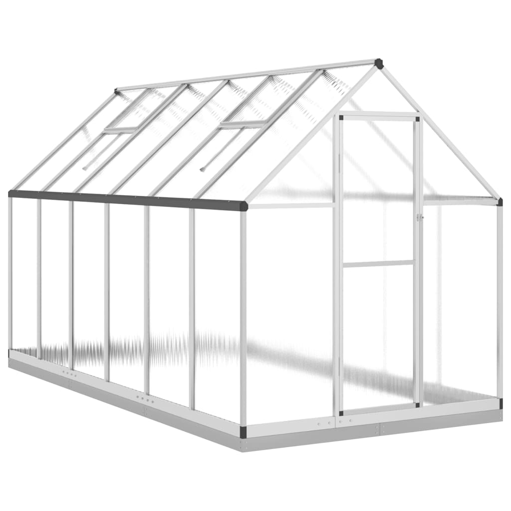 VidaXL Serre de jardin avec cadre de base 334x169x202 cm aluminium argent