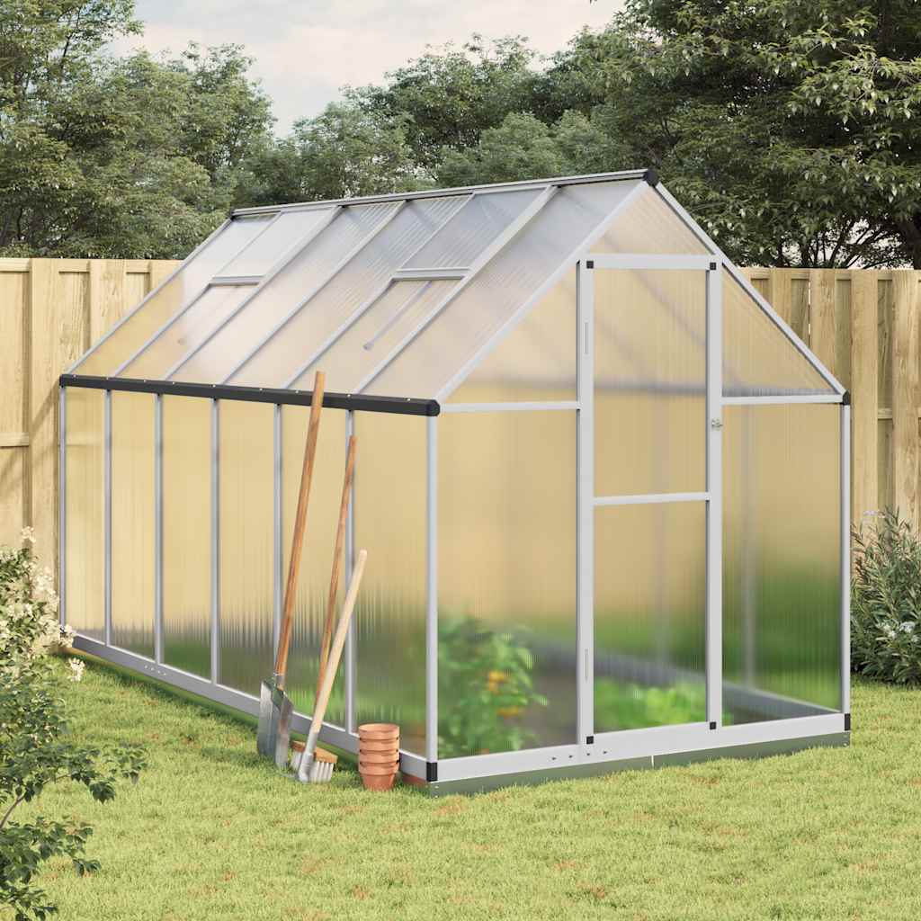 VidaXL Serre de jardin avec cadre de base 334x169x202 cm aluminium argent