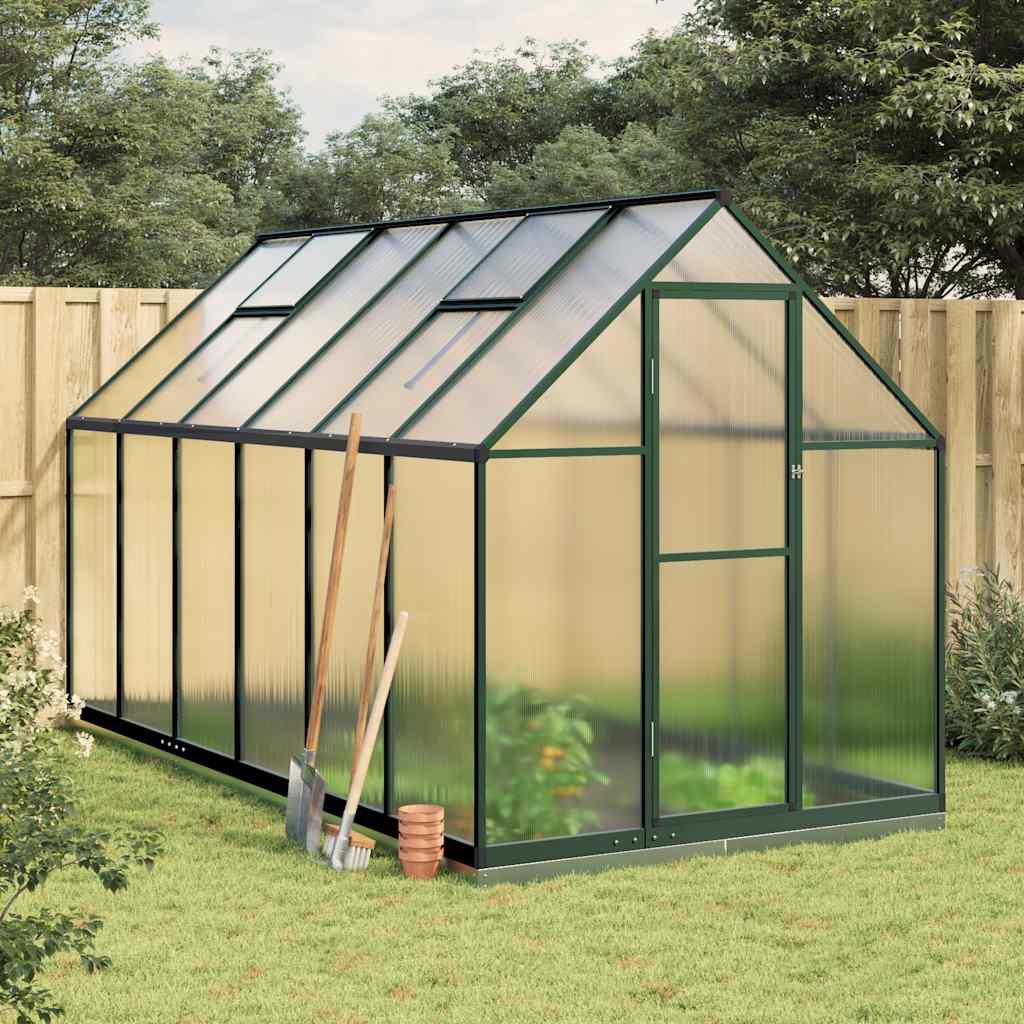 VidaXL Serre de jardin avec cadre de base 334x169x202 cm aluminium vert
