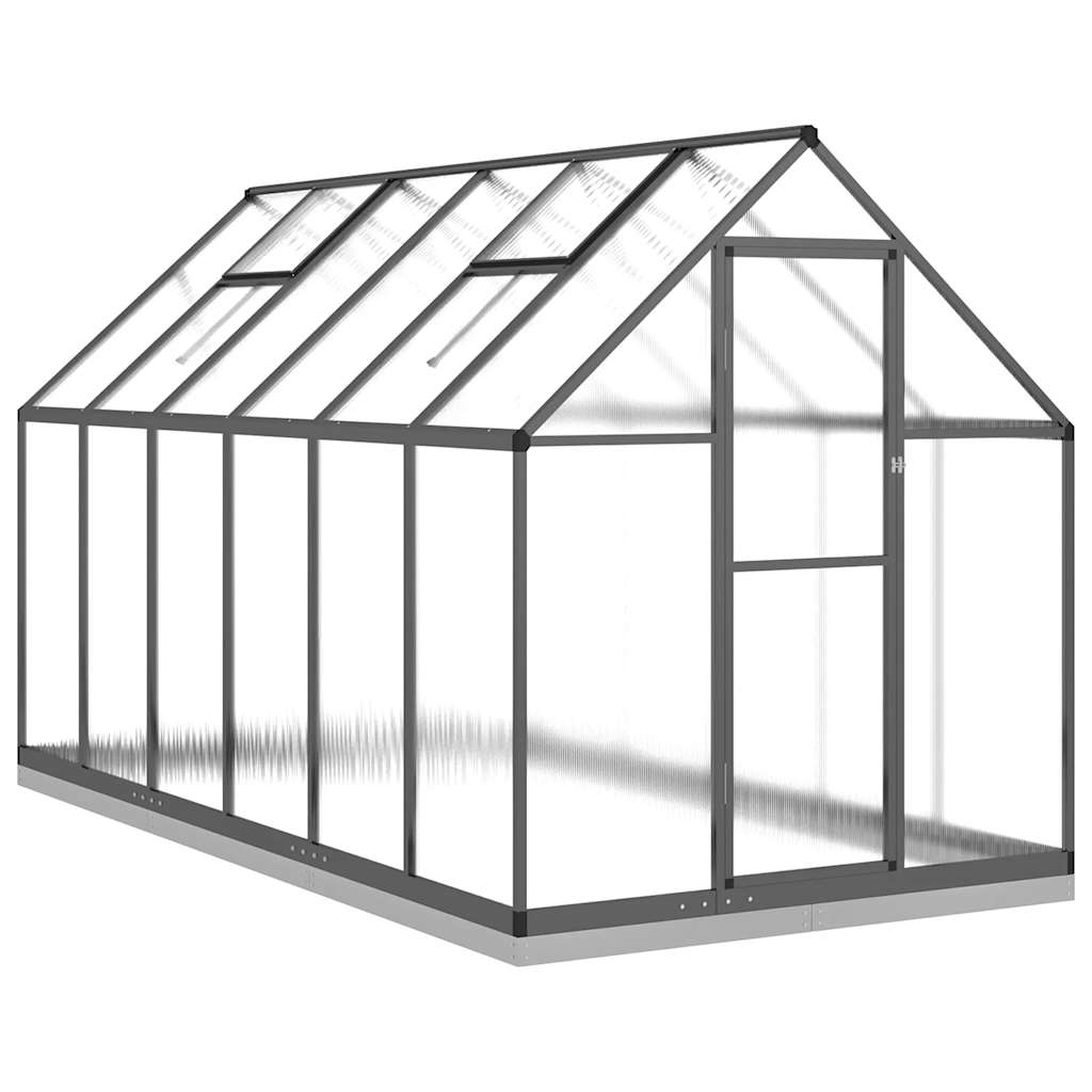 VidaXL Serre de jardin avec cadre de base 334x169x202 cm aluminium couleur anthracite
