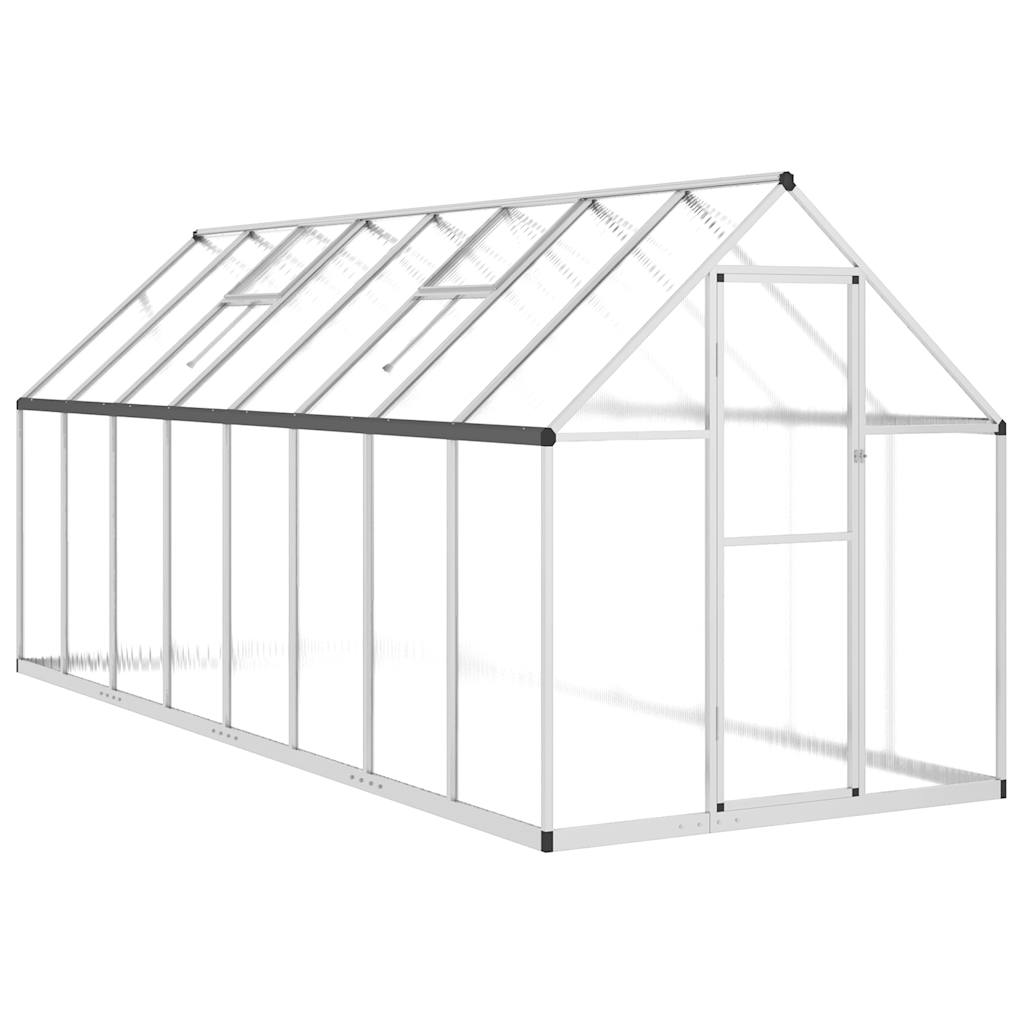 VidaXL Serre de jardin avec cadre de base 445x169x195 cm aluminium argent