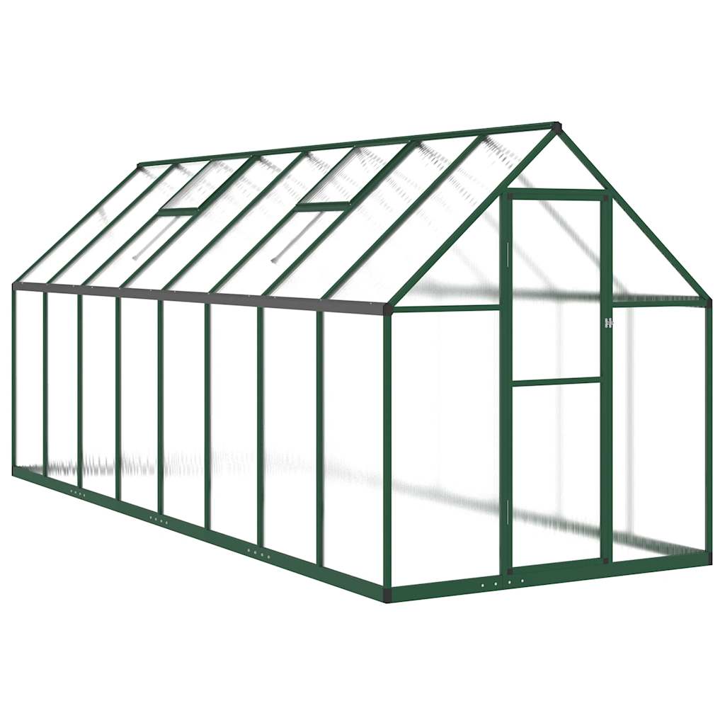 VidaXL Serre de jardin avec cadre de base 445x169x195 cm aluminium vert