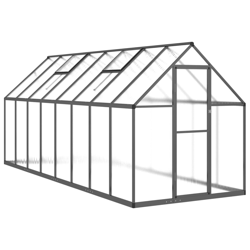 VidaXL Serre de jardin avec cadre de base 445x169x195 cm aluminium couleur anthracite