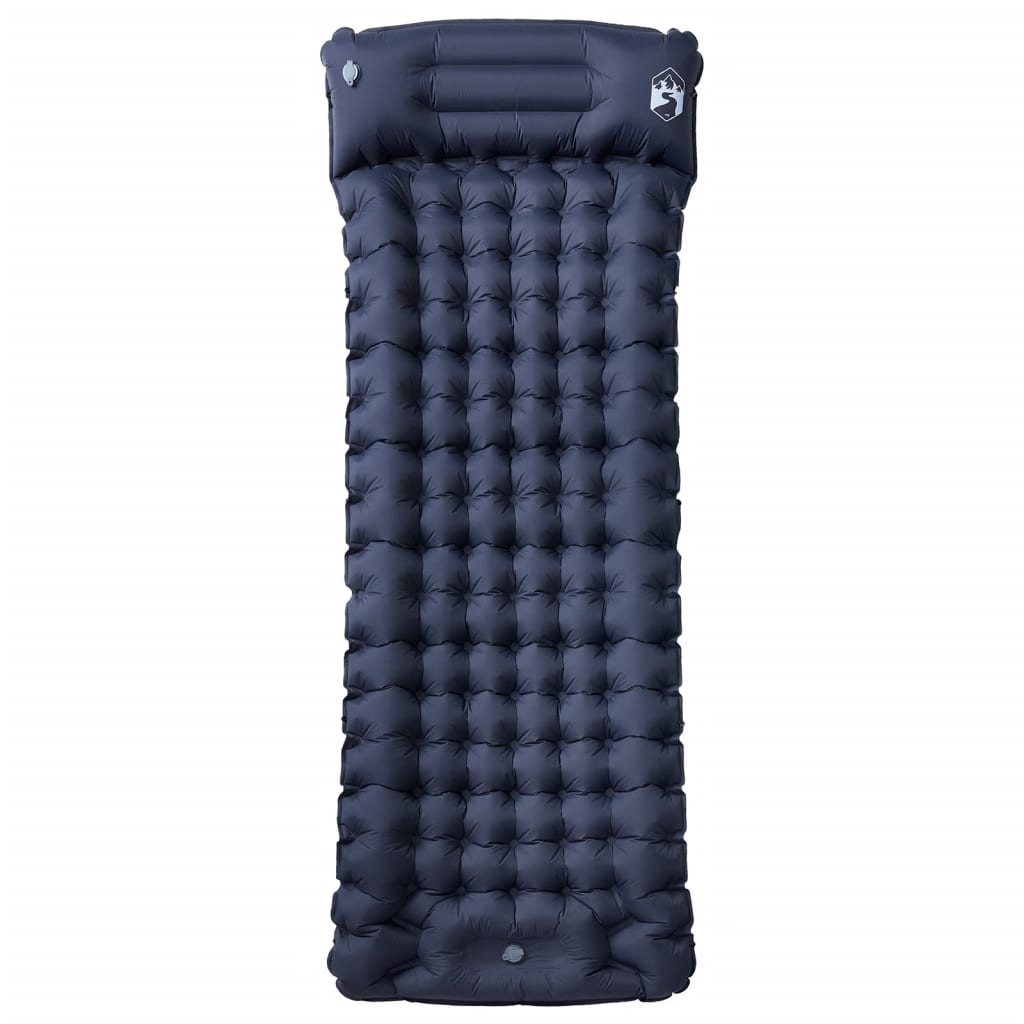 Vidaxl matelas de camping avec oreiller autogonflant 1 personne gris