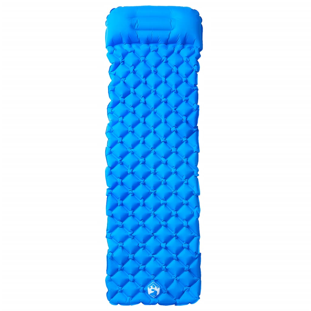 Vidaxl matelas de camping avec oreiller gonflable 1 personne bleu