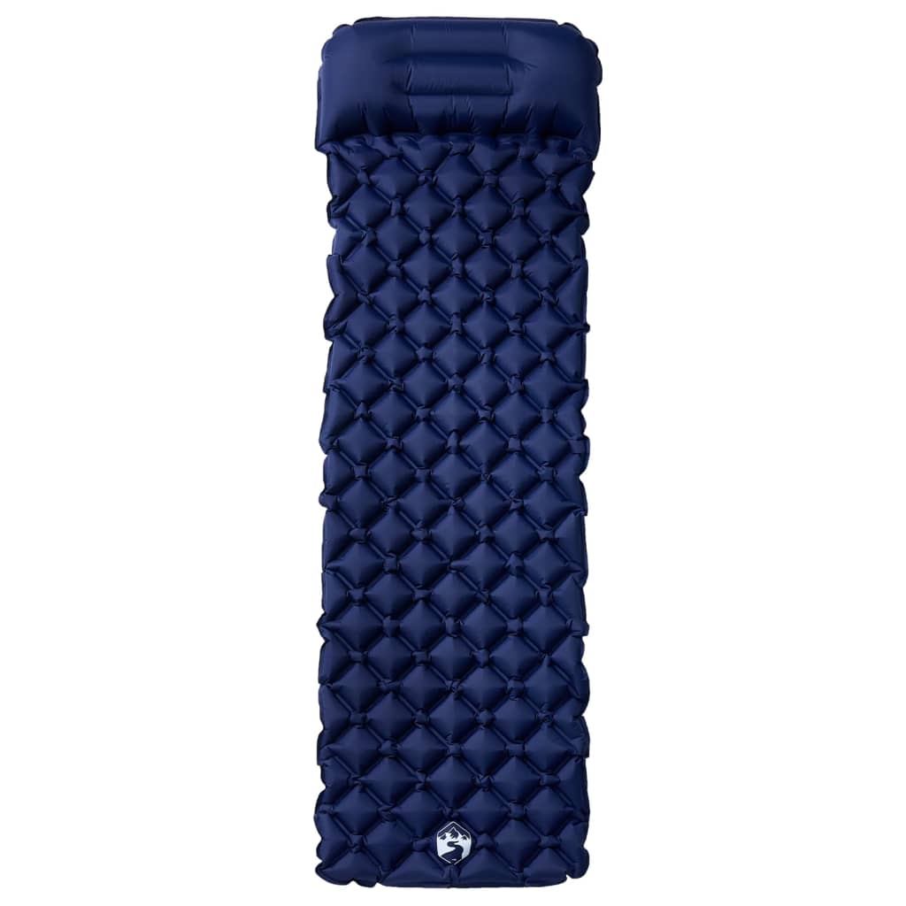 VidaXL matelas de camping avec oreiller gonflable 1 personne bleu marine