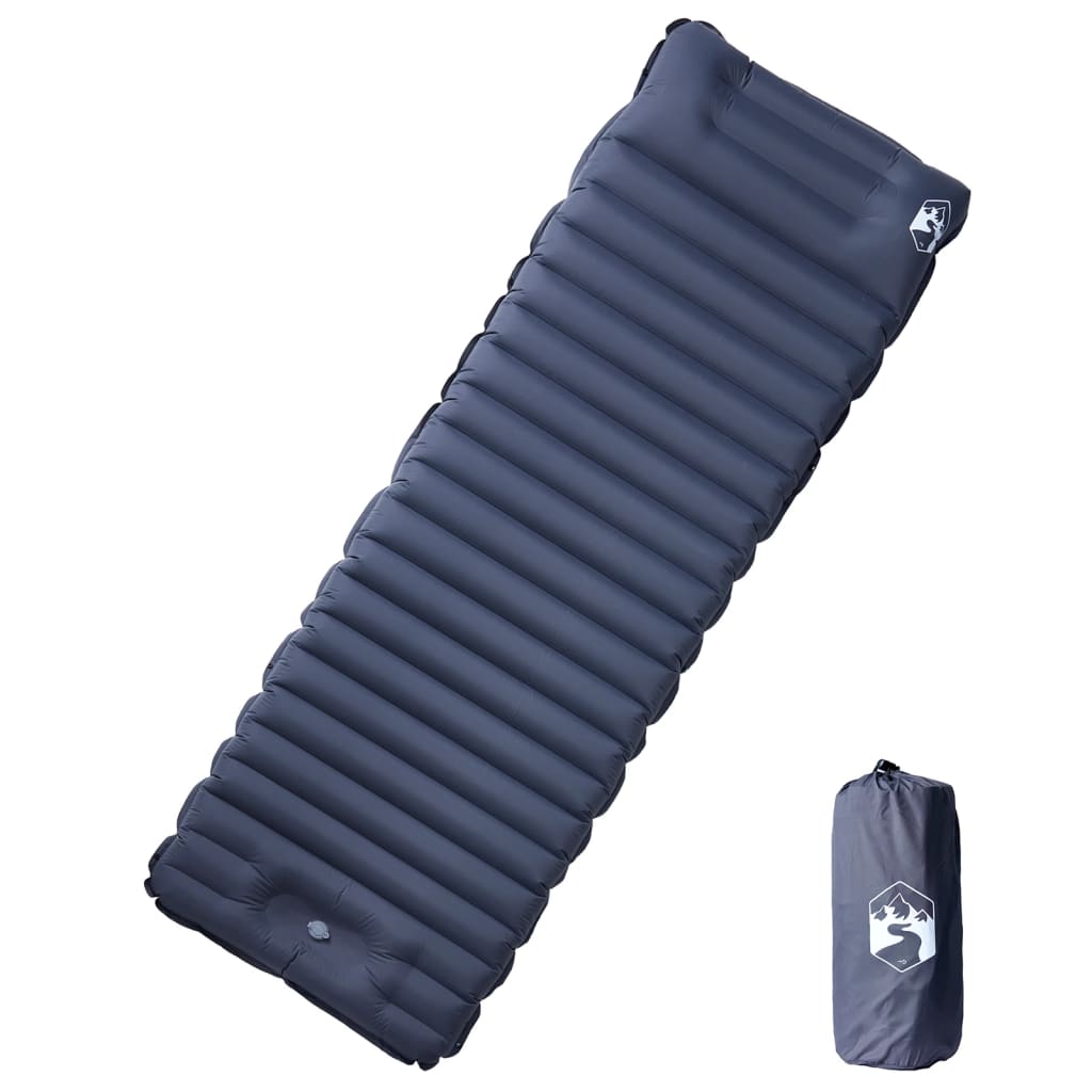 Vidaxl matelas de camping avec oreiller autogonflant 1 personne gris