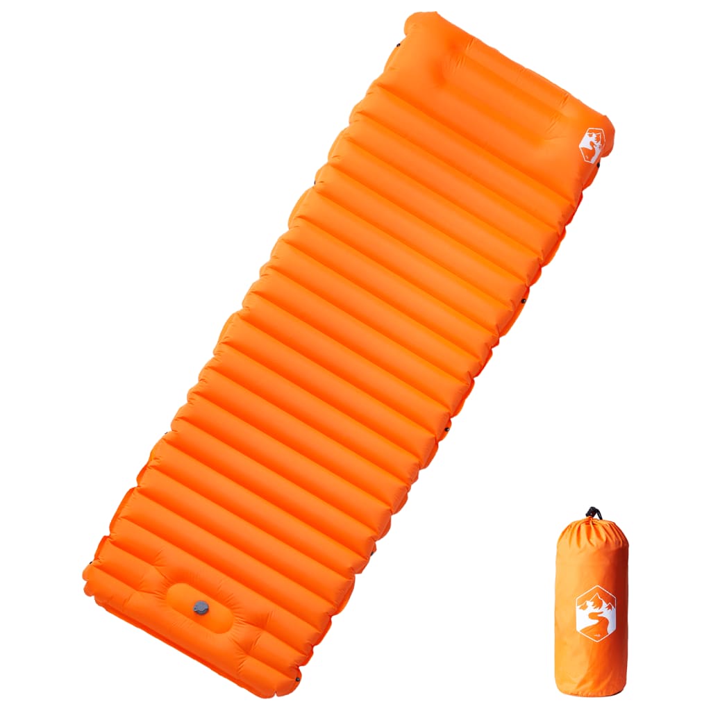 Vidaxl matelas de camping avec oreiller autogonflant 1 personne orange