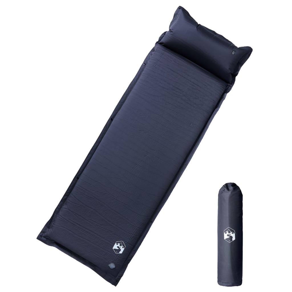 Vidaxl matelas de camping avec oreiller autogonflant 1 personne gris