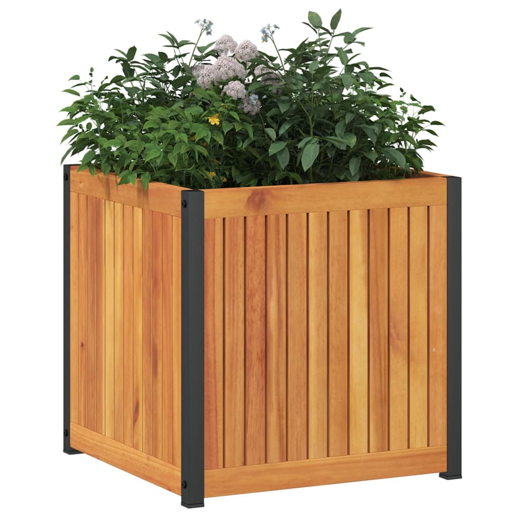Jardinière Vidaxx 45x45x44 cm bois d'acacia massif et acier