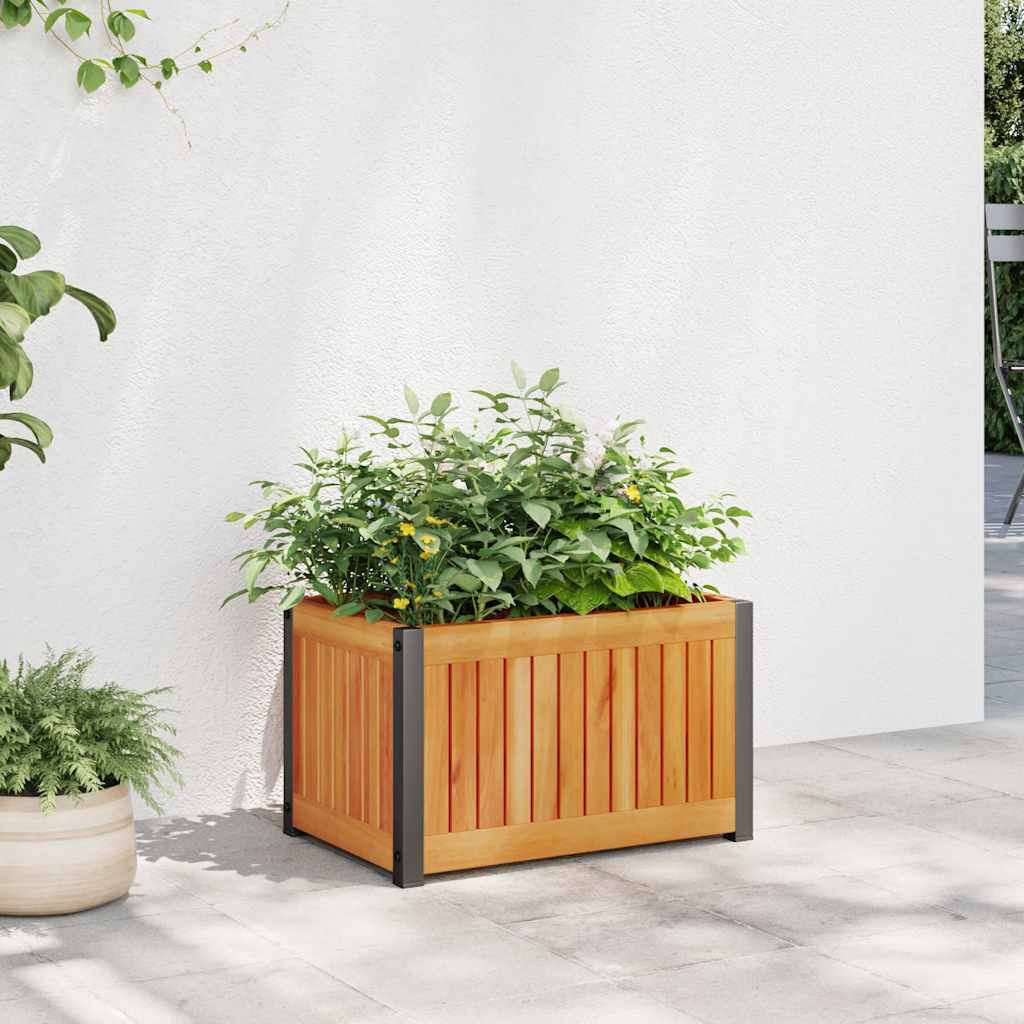 Jardinière Vidaxx 45x30x27,5 cm bois d'acacia massif et acier