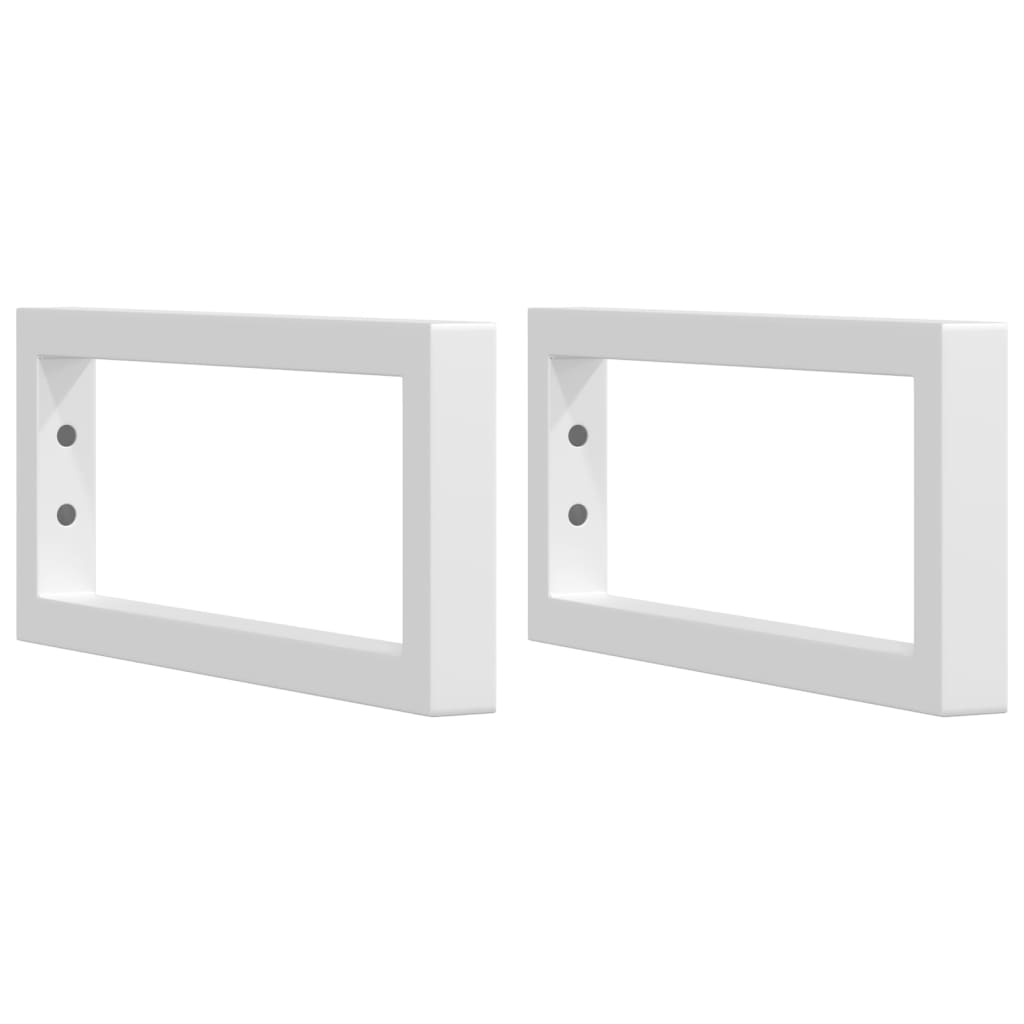 VidaXL Supports muraux pour évier 2 pcs rectangulaire en acier blanc