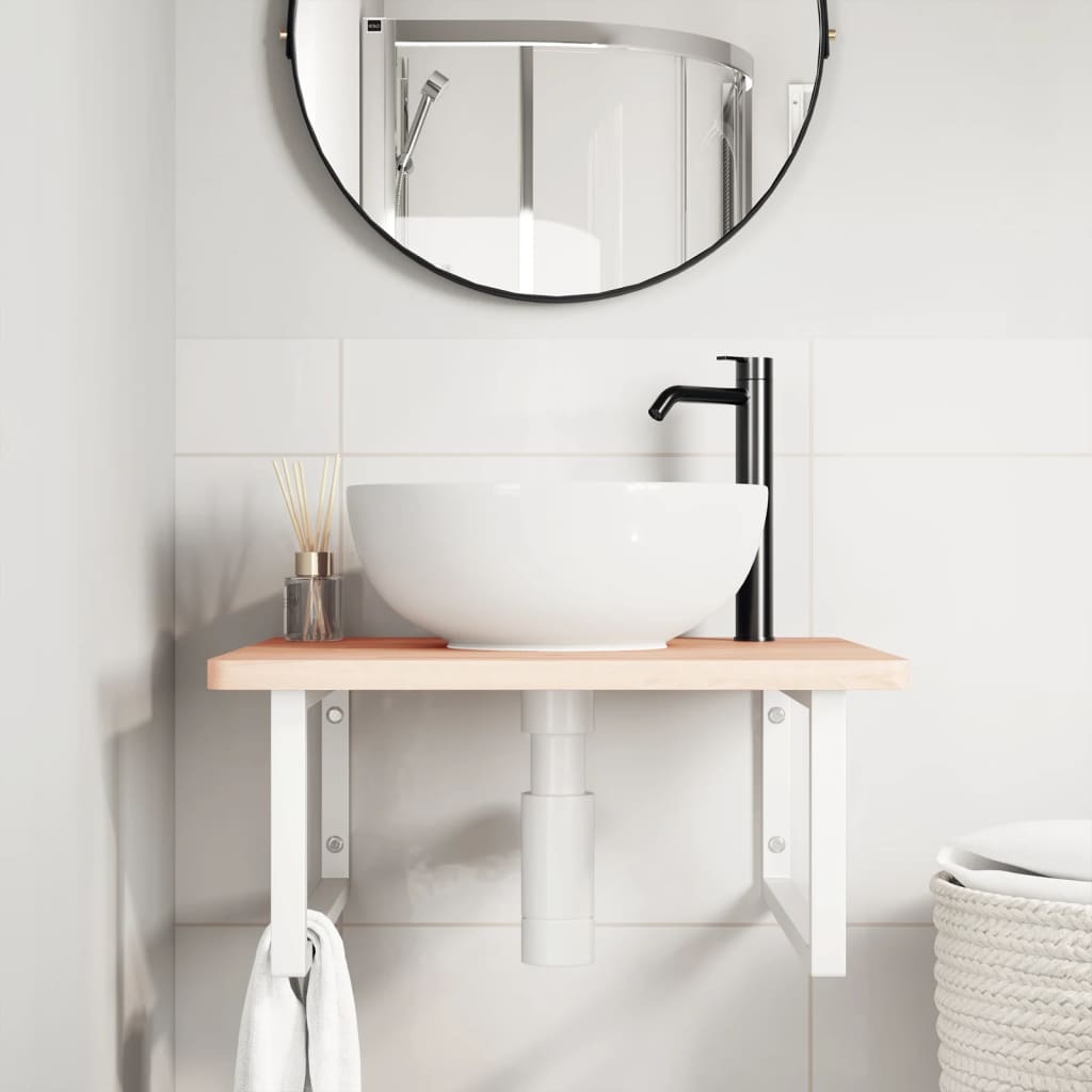 Vidaxx supports muraux pour évier 2 pcs rectangulaire en acier blanc