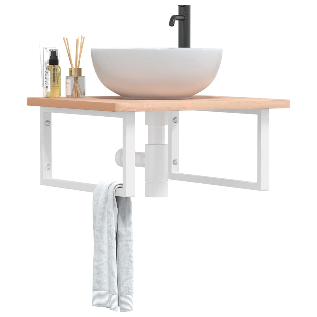 Vidaxx supports muraux pour évier 2 pcs rectangulaire en acier blanc