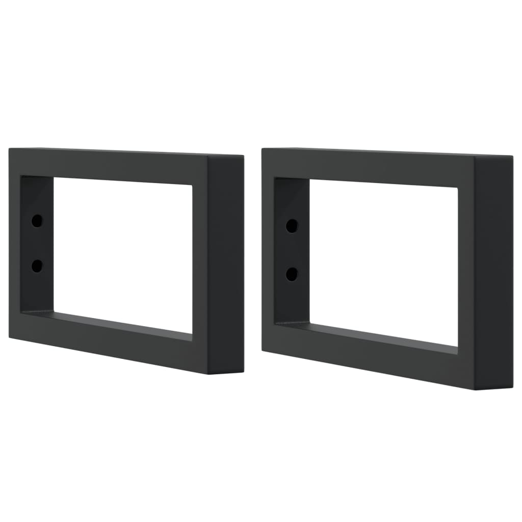 VidaXL Supports muraux pour évier 2 pcs rectangulaire en acier noir