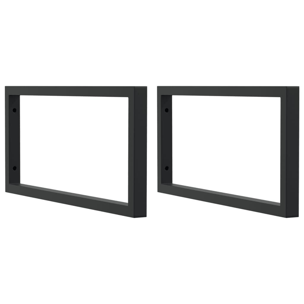VidaXL Supports muraux pour évier 2 pcs rectangulaire en acier noir
