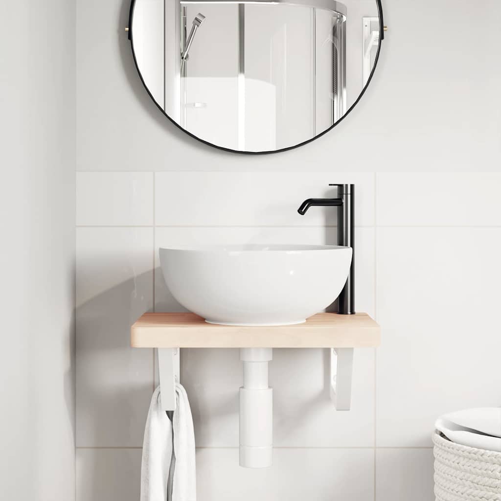 VidaXL Supports muraux pour évier 2 pcs trapèze acier blanc
