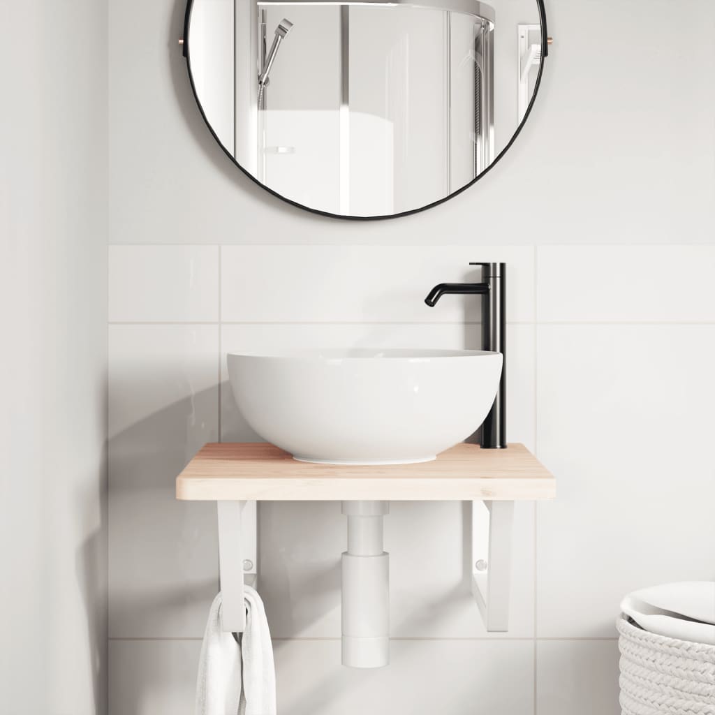 Vidaxx supports muraux pour évier 2 pcs trapèze acier blanc