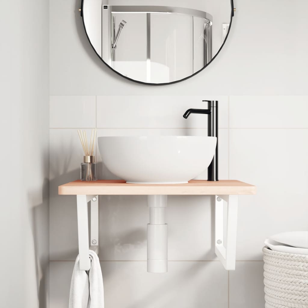 Vidaxx supports muraux pour évier 2 pcs trapèze acier blanc
