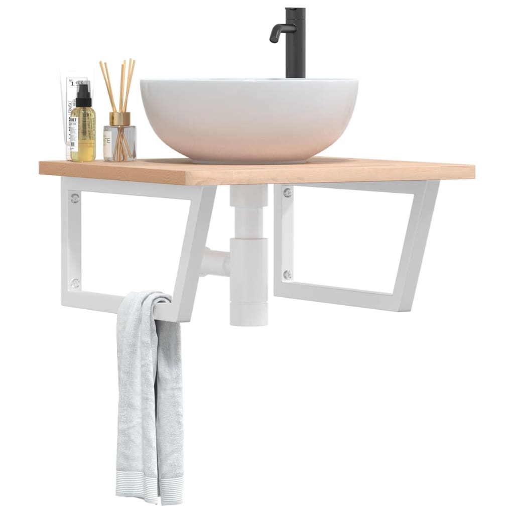 Vidaxx supports muraux pour évier 2 pcs trapèze acier blanc