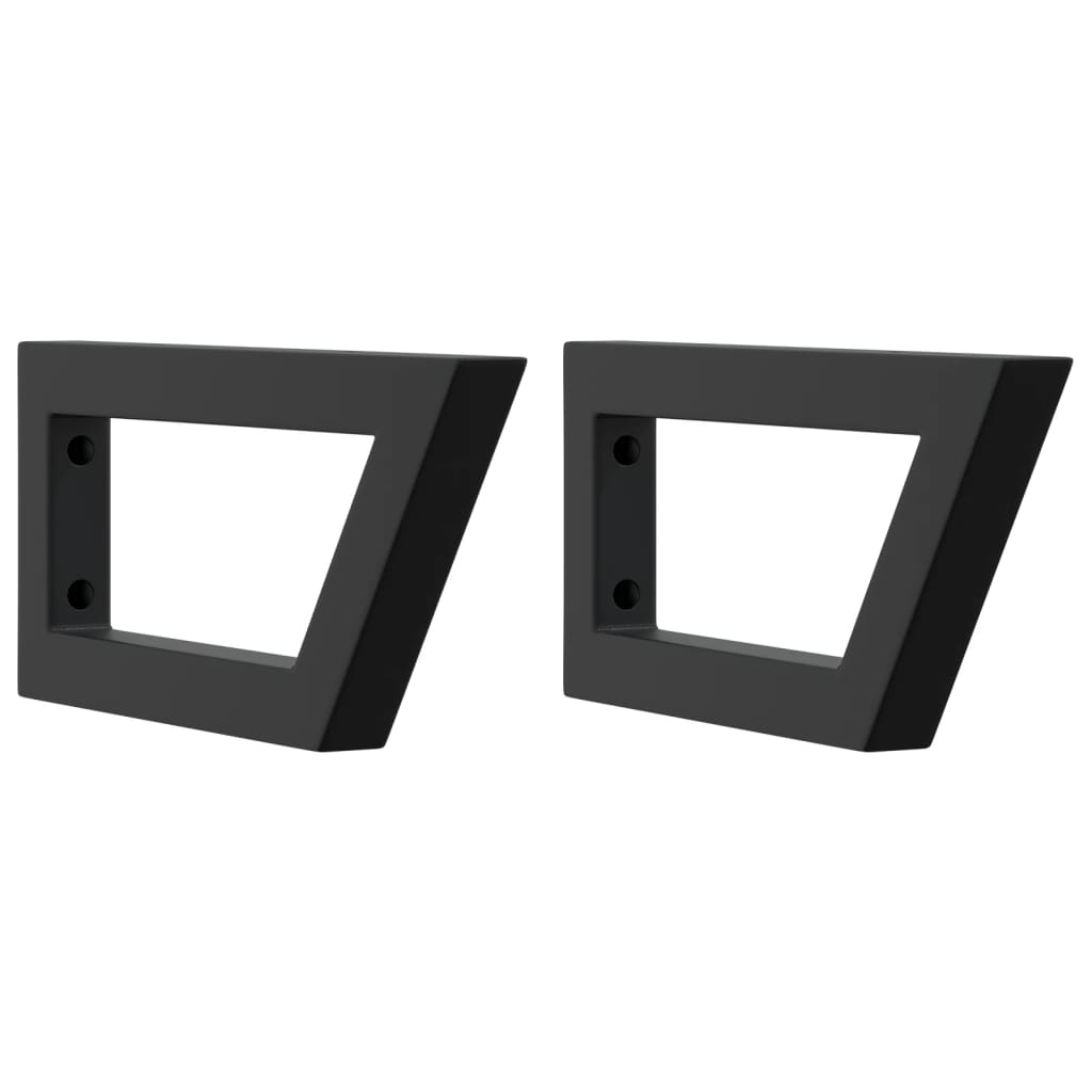 VidaXL Supports muraux pour évier 2 pcs acier trapézoïdal noir