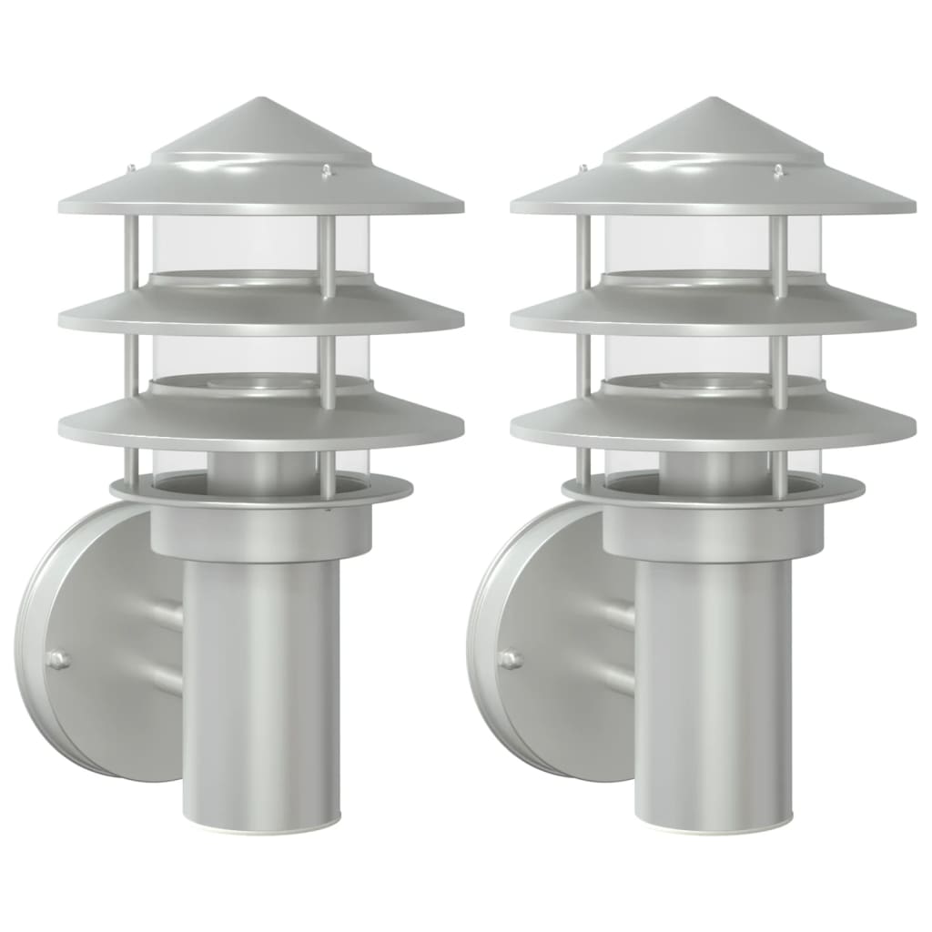 Vidaxx appliques d'extérieur 2 pcs acier inoxydable couleur argent