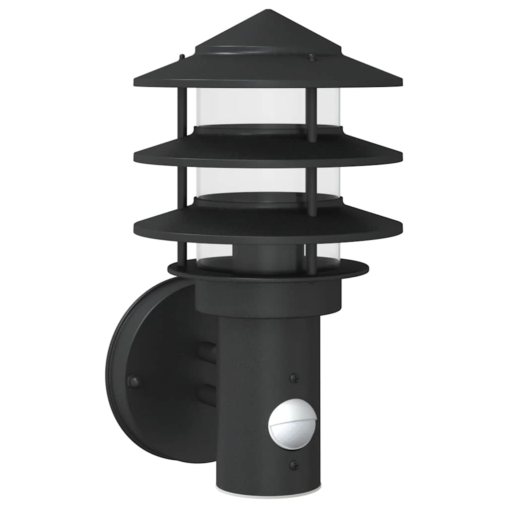 VidaXL applique d'extérieur avec capteur acier inoxydable noir