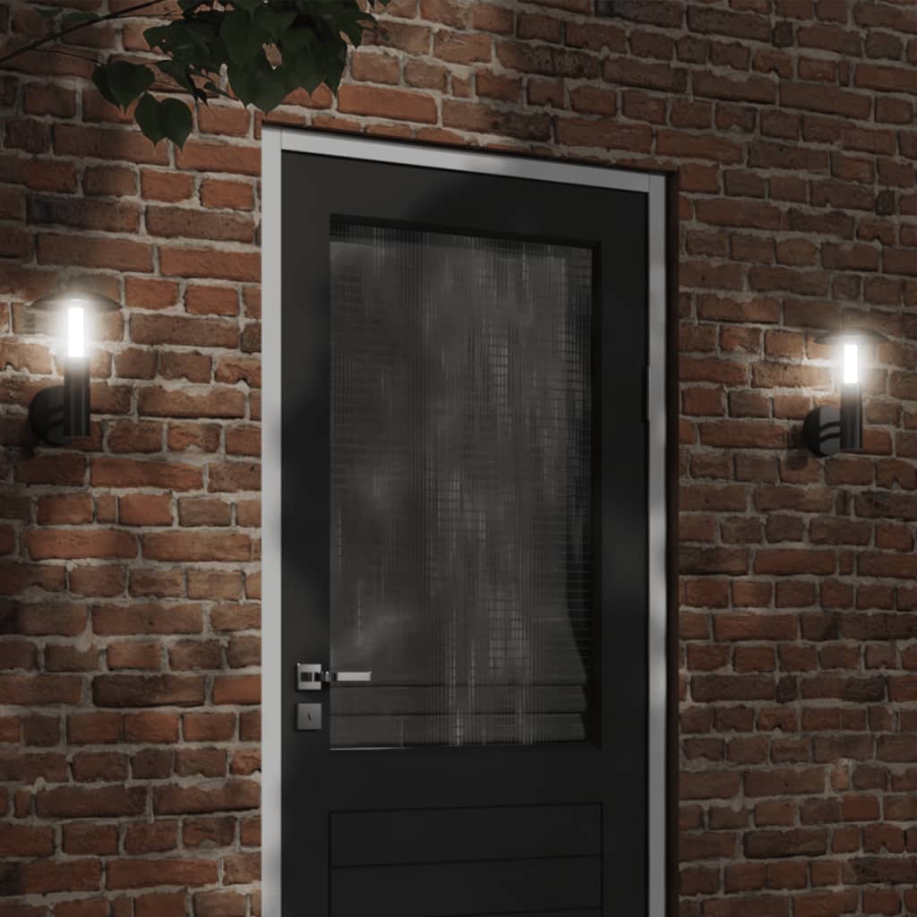 Vidaxx appliques d'extérieur 2 pcs acier inoxydable noir